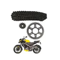 1 set Enhanced Drag Chain Kit w/2x Sprockets For Bajaj Pulsar NS200 AS200 39T-14T-520H-116 39T14T520H116