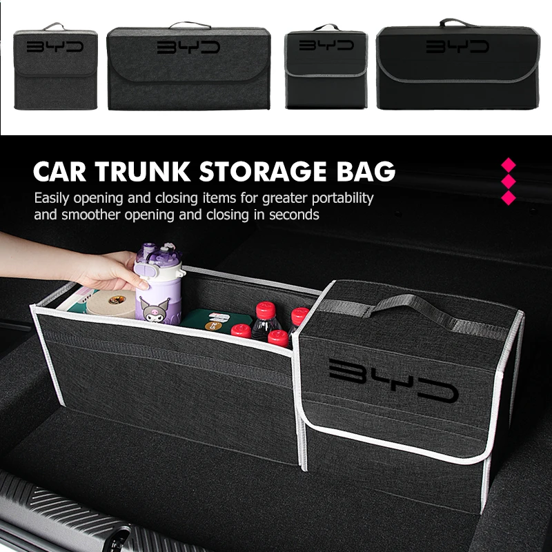 Car Emergency Storage Box Soft Felt Folding Storage Pouch Bag For BYD S6 S8 E5 E6 G6 L3 S7 G7 Tang Song Qing Yuan Han Max