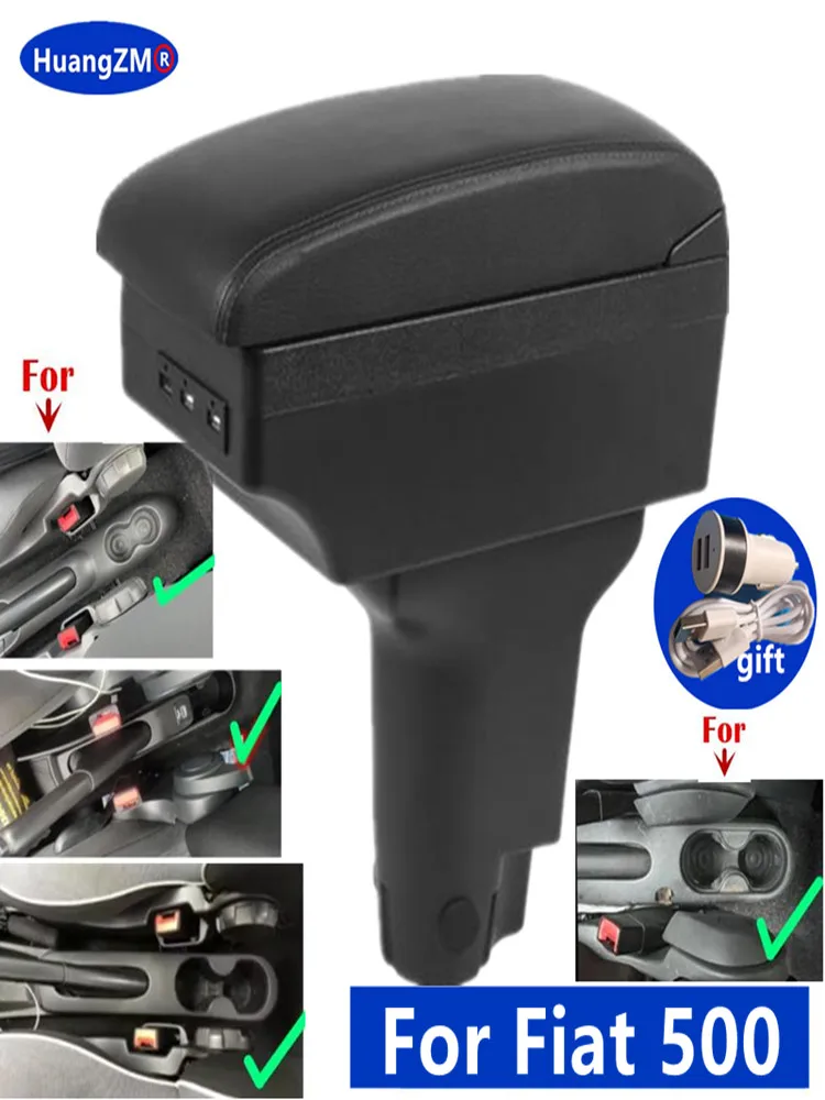 Voor Fiat 500 armsteun doos Voor Fiat CRONOS Auto Armsteun doos Gewijd Retrofit verhogen Interieur Center opbergdoos Auto Accessoires - afbeelding 2