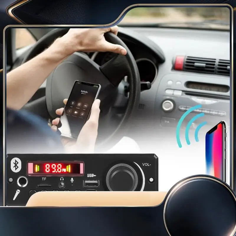 

5,0 DIY MP3-декодер плата 12 В MP3-плеер автомобильный FM-радио модуль TF USB микрофонная запись (B)