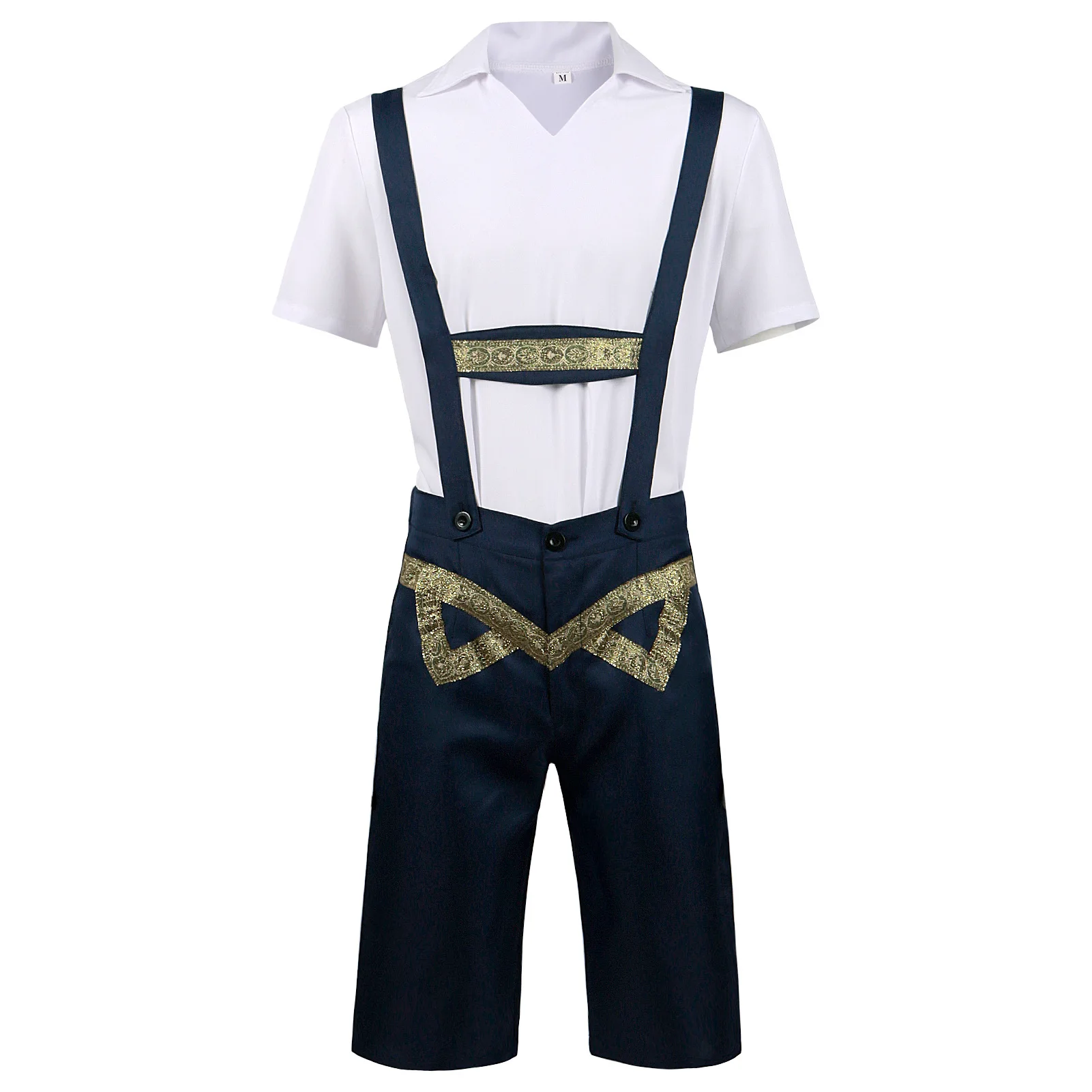 Germany Adult Male Traditional Oktoberfest Costume Bavarian Lederhosen Beer Men's Fancy Dress Carnival Party Suspenders Shorts