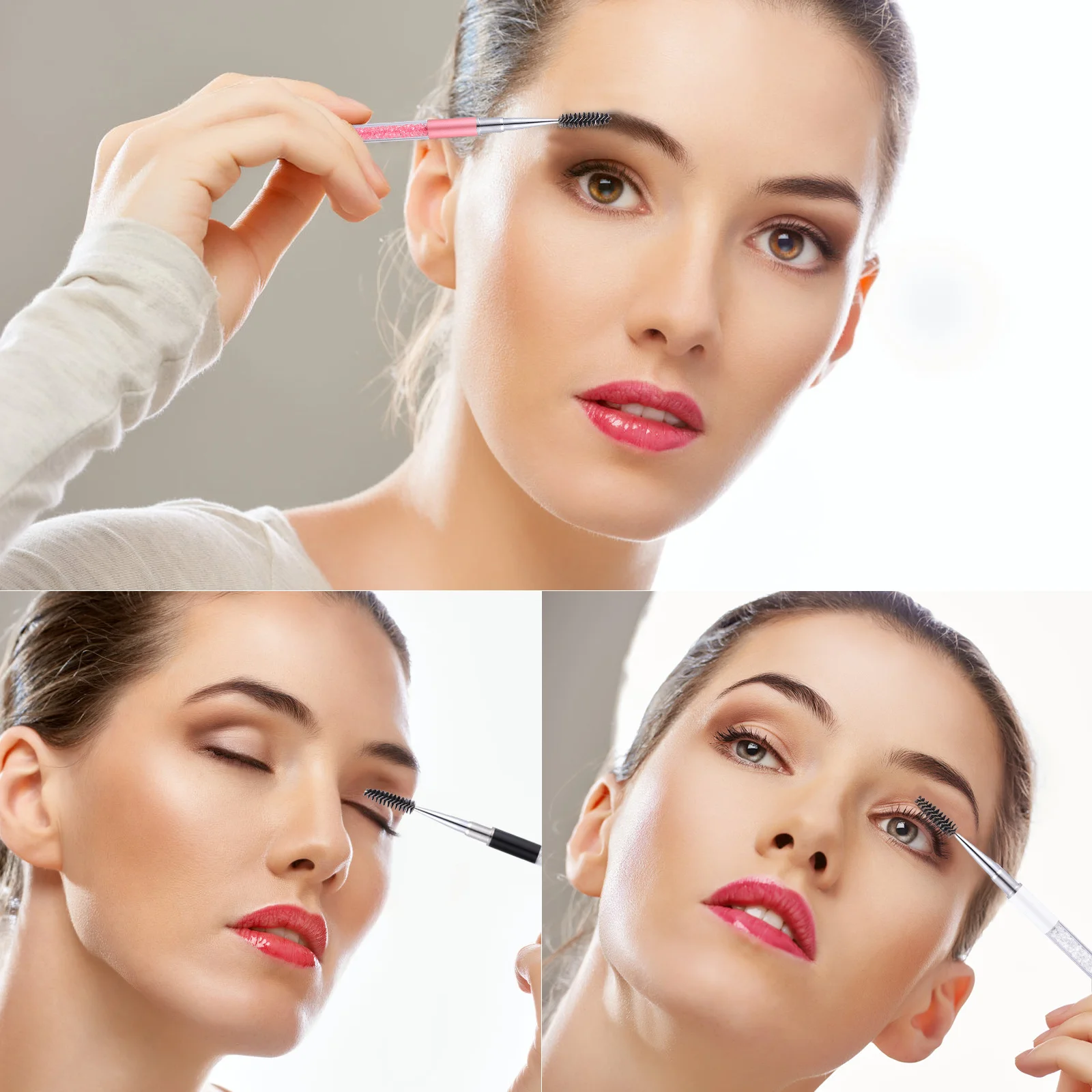 3 uds cepillos de pestañas Mini diseño portátil para máscara crema para teñir cejas aplicación herramienta de maquillaje amigable para viajes con