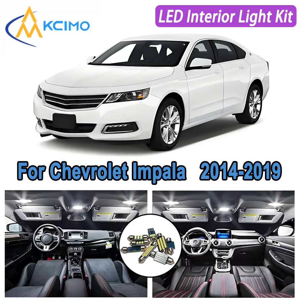 

Kcimo For Chevrolet Impala (2014-2019) Premium Bright LED Interior Dome Map Trunk Light Kit Car Led Lamps Canbus Car LED Lights