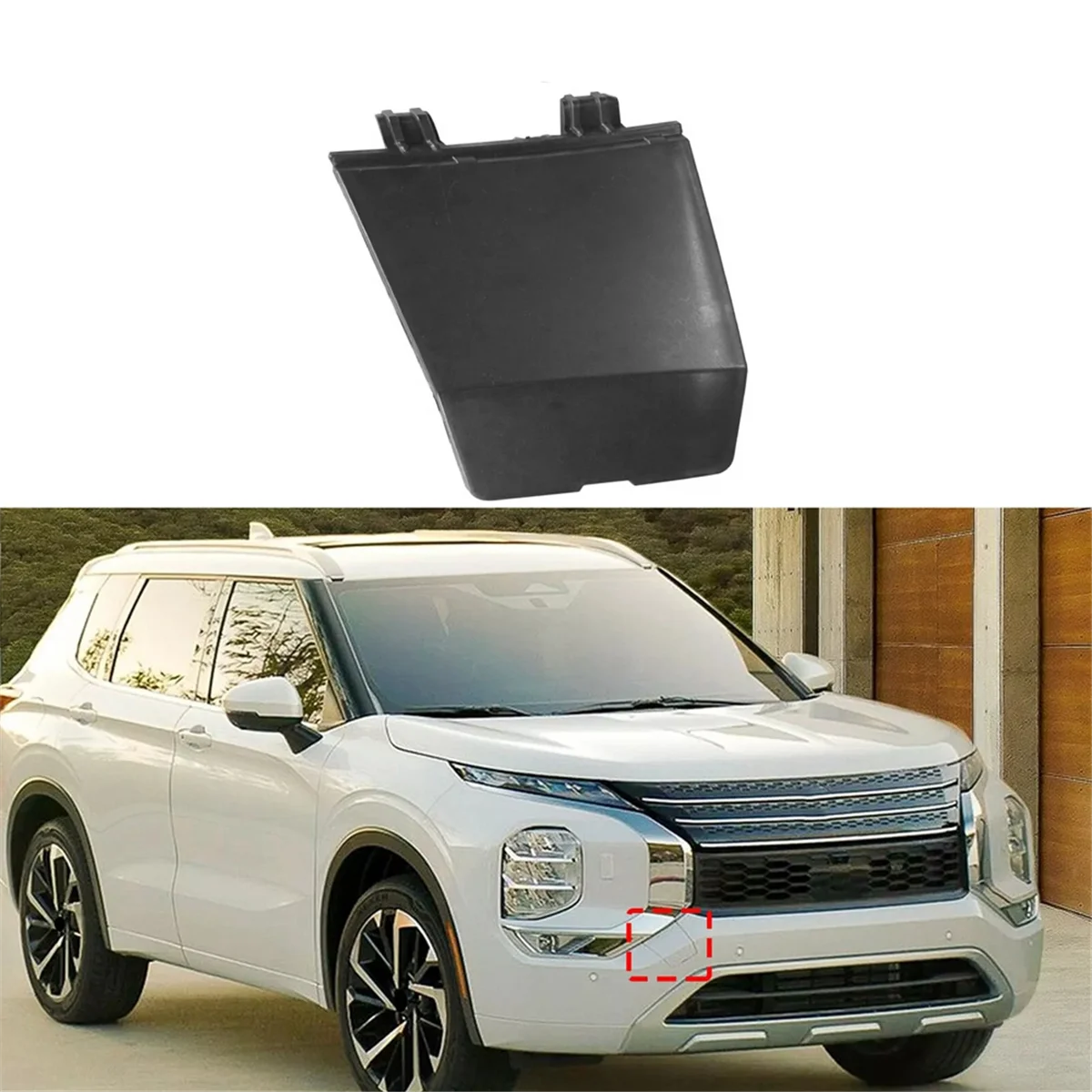 Tappo di copertura del gancio di traino del paraurti anteriore dell'auto 6400L364 per Mitsubishi Outlander 2022-2025 Gancio del rimorchio Flip—L49A