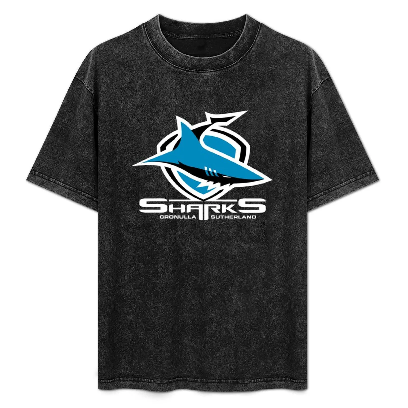 

White Shark on Shield T-Shirt Daily Wear Print T-Shirt