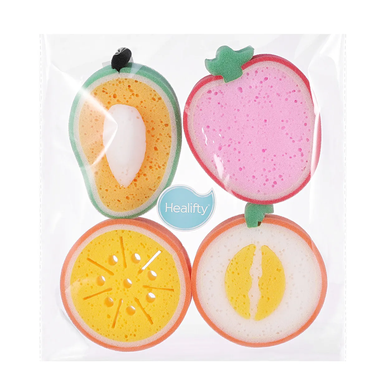 

4Pcs Fruit Design Bath Sponge for Children Super Absorbent Body Wash Sponge Scrubber Gentle on Delicate Skin Massage Bathing