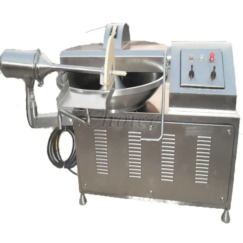 Electric 380v Sausage Meat Bowl Chopper/Chopping Cutter Machine For Vegetables and Meat With 6 Knifes 20L 40L 80L 125L Capacity