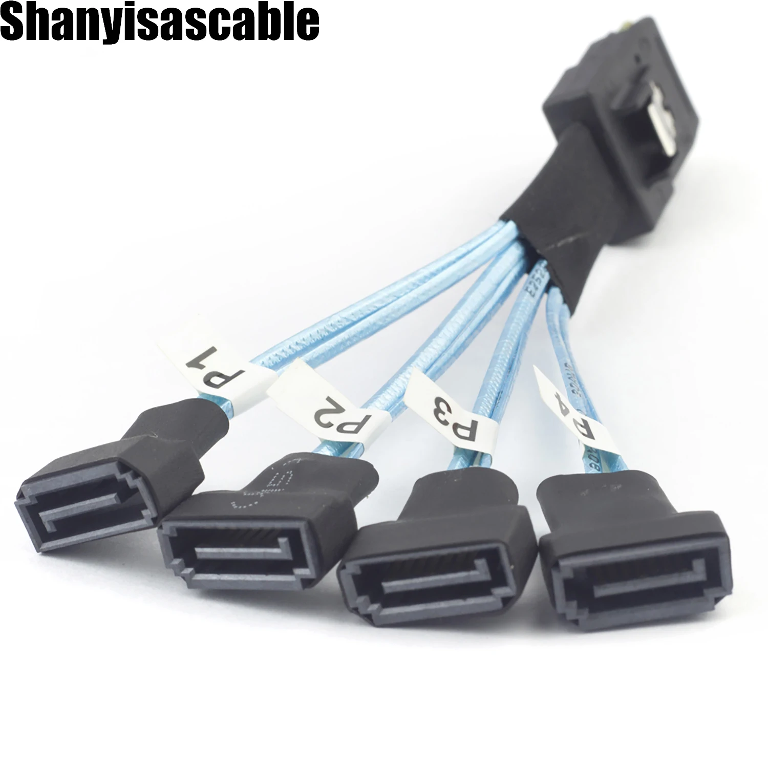 0.3M Mini SAS SFF-8087 ถึง 4 * sata ชาย Server ความเร็วสูงสายแปลง