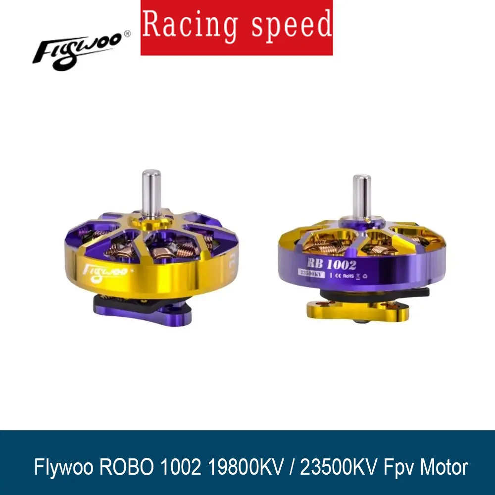 Flywoo ROBO 1002 19800KV / 23500KV moteur Fpv or/violet pour drones Whoop et cure-dents drones fpv