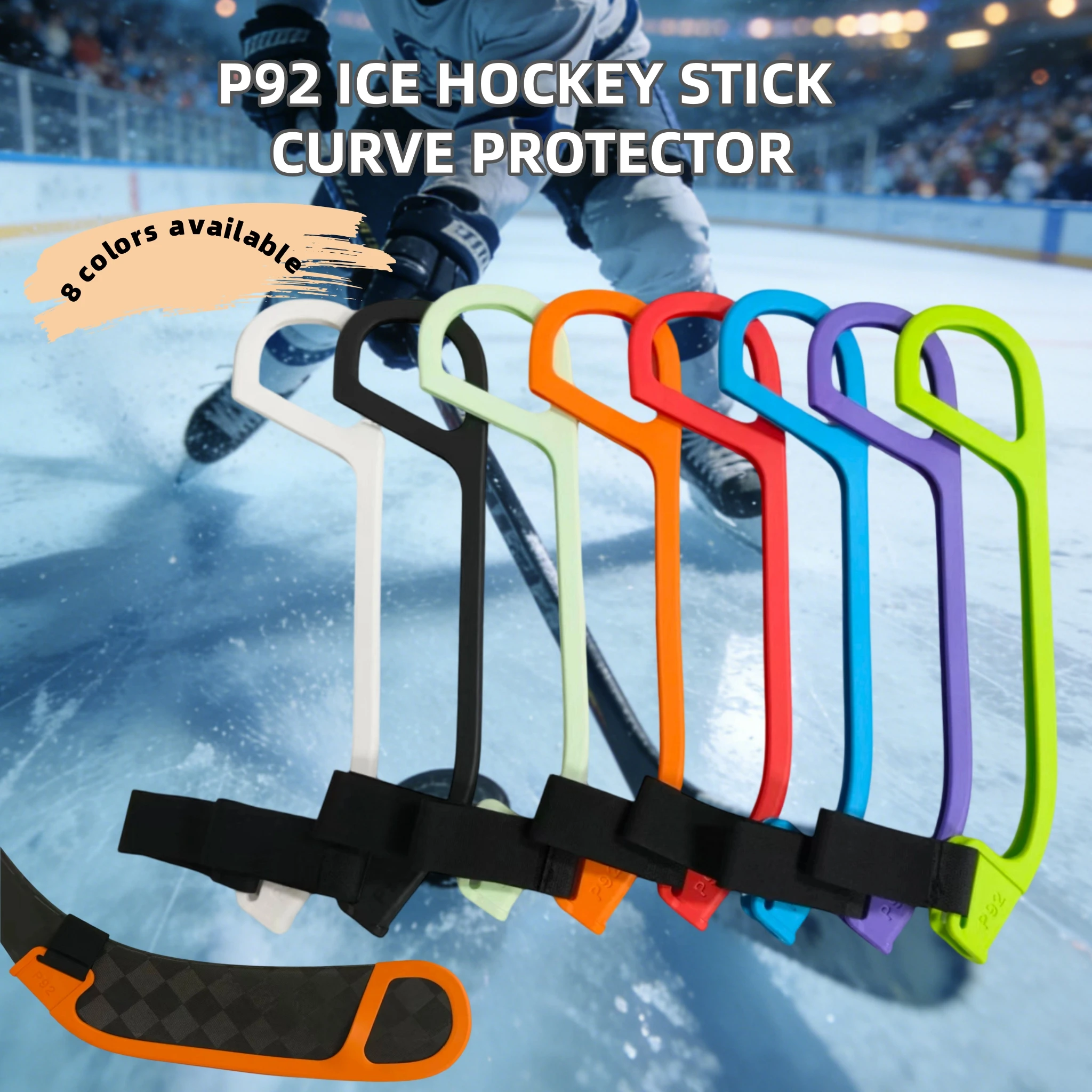1PC Black P28/P92 Carbon Fiber Ice Hockey Stick Blade Wear-Resistant PE Material with Velcro Protector Hockey Practice Accessory