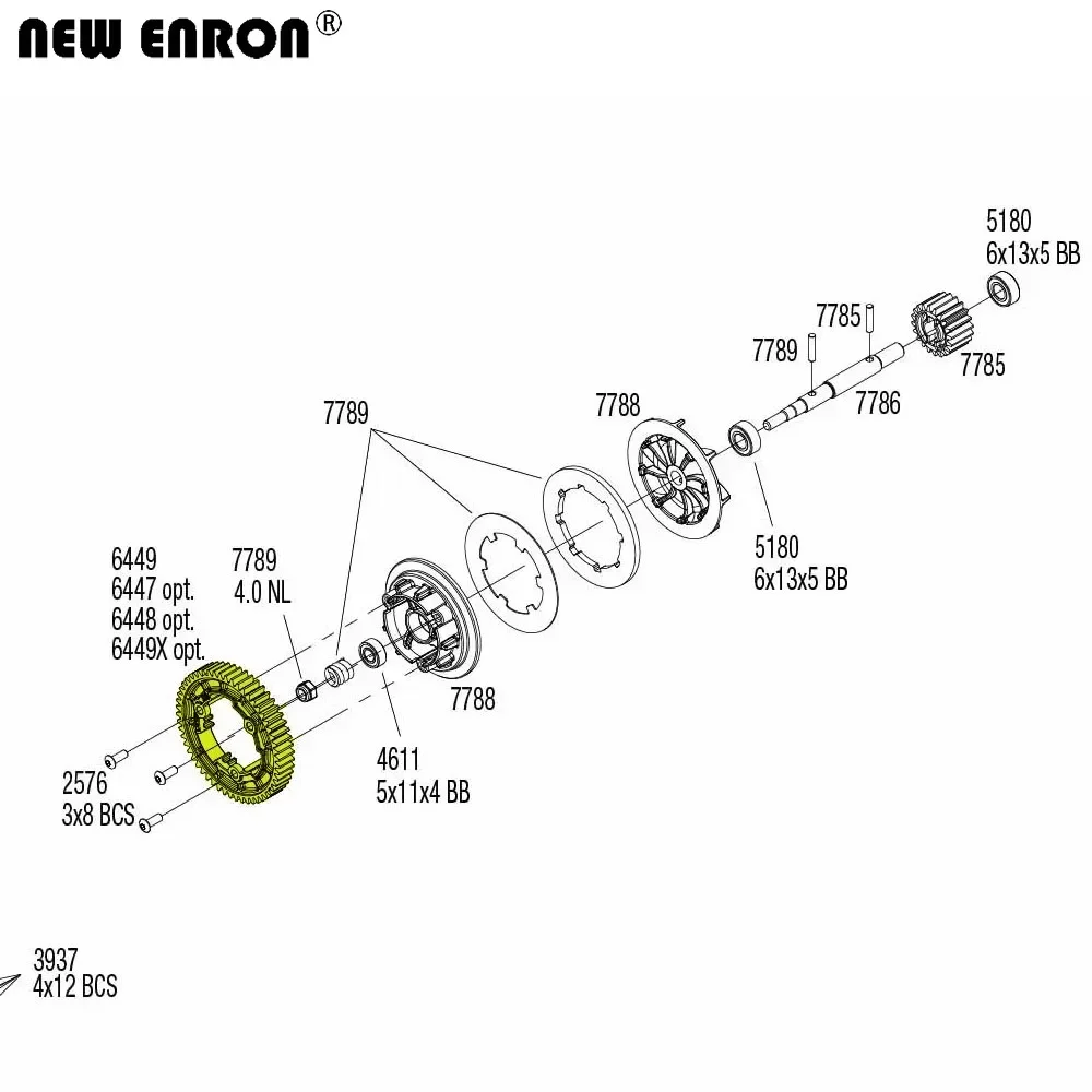 NEW ENRON 46T 50T 54T Mod Hard Steel Main Spur Gear 6449 6447X 6448X 6449X RC Cars for Adults Traxxas XMAXX MAXX REVO 2.0 XO-1