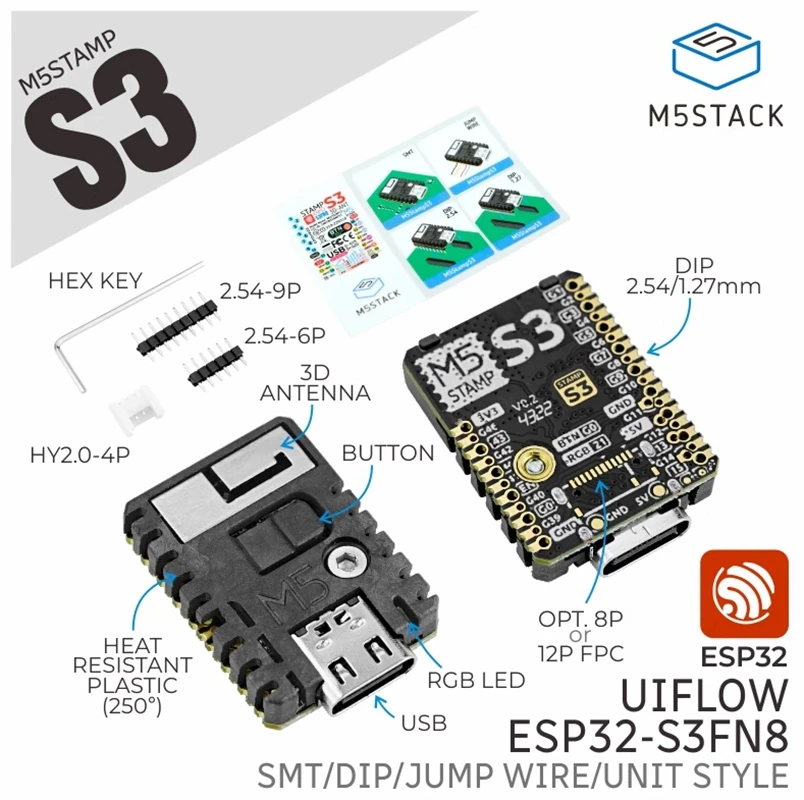 M5Stack M5StampS3 основная плата ESP32S3 макетная плата IoT беспроводной модуль