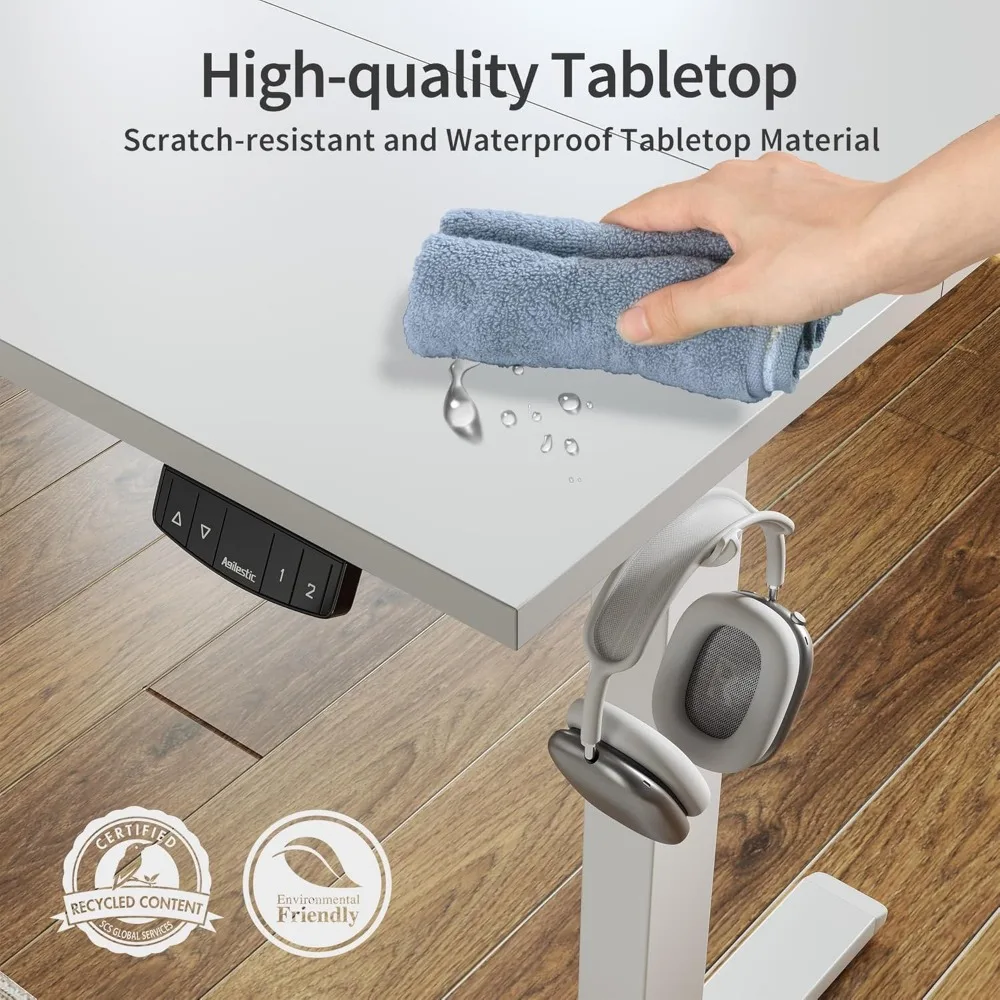 Adjustable Height Desk, 55x24, Ergonomic Standing Desk Converter for Home Office, Sit-Stand Workstation