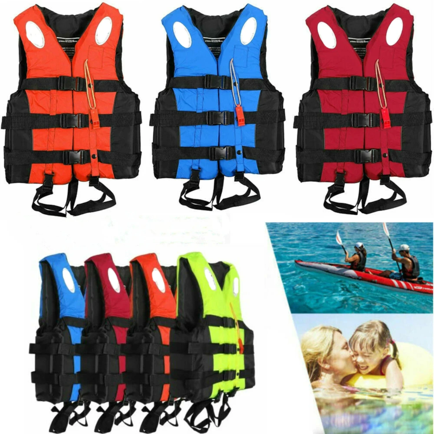 

Outdoor Swimming Boating Skiing Driving Vest Survival Suit Polyester Life Jacket Adult Swimming Accessories