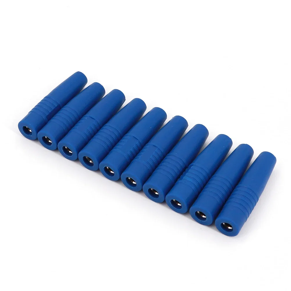 10 Pcs 4mm Speaker Banana Female Insulated Adapter With Nickel Plated Brass And PVC Sheath For Electrical And Audio Applications