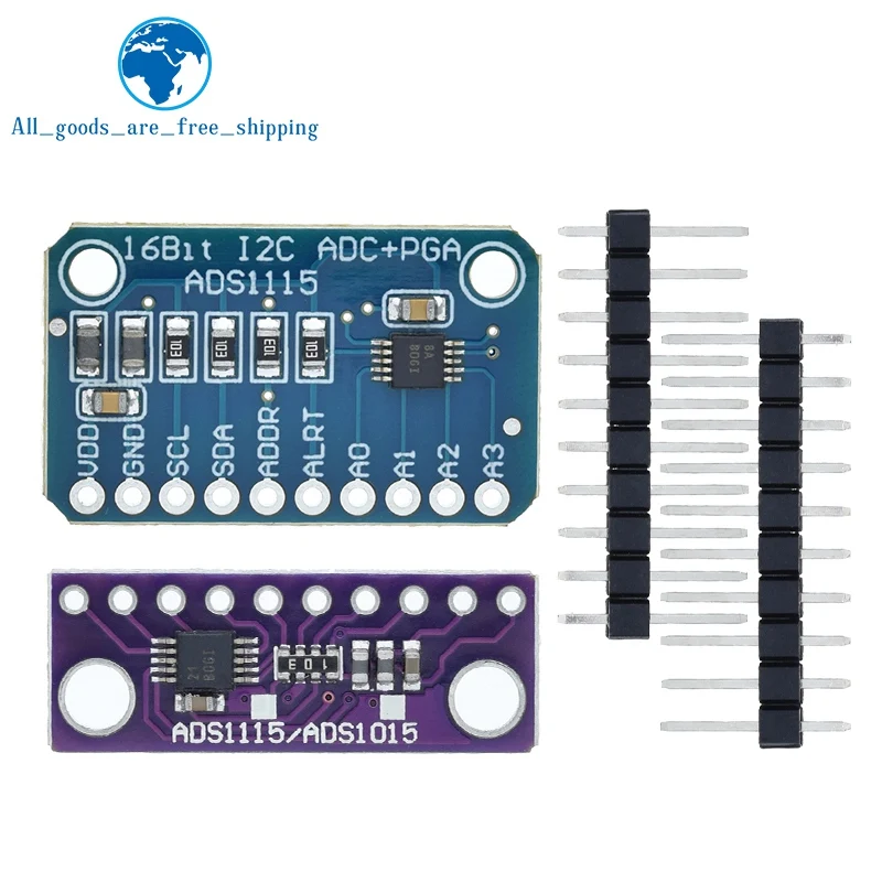 TZT ADS1115 16 Bit I2C Module Precision ADC 4 Channel Development Board Pro Gain Amplifier 2.0V to 5.5V for Arduino