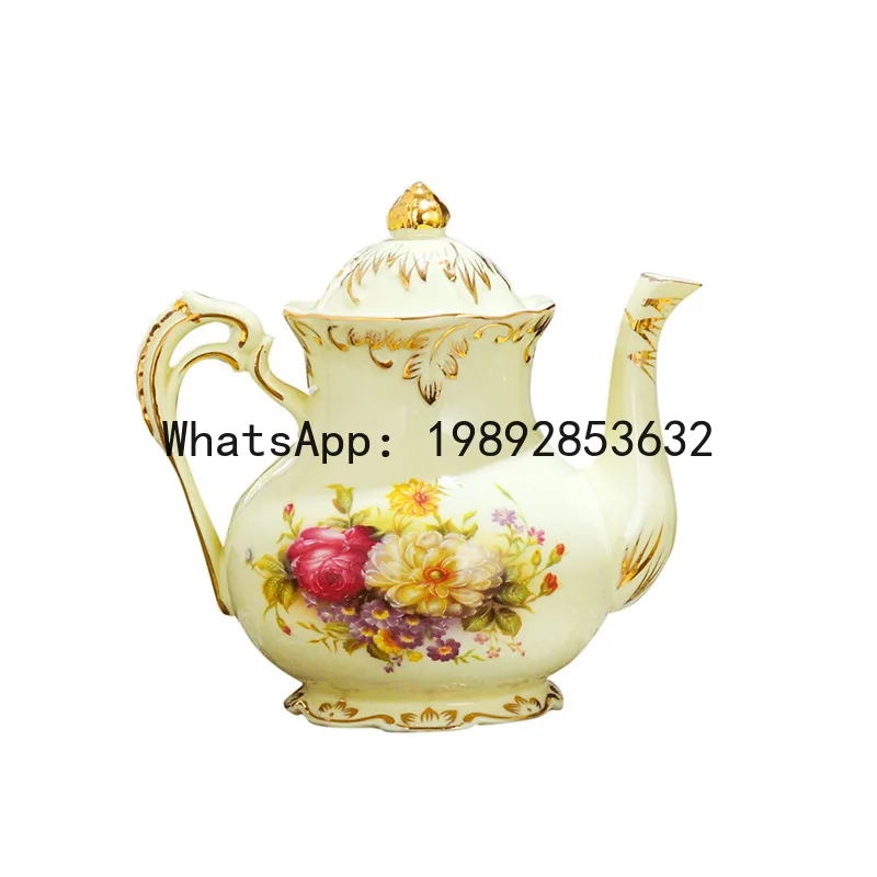 

P21 European ceramic tea set, coffee pot, cup and saucer, British afternoon tea, large-capacity household cold kettle