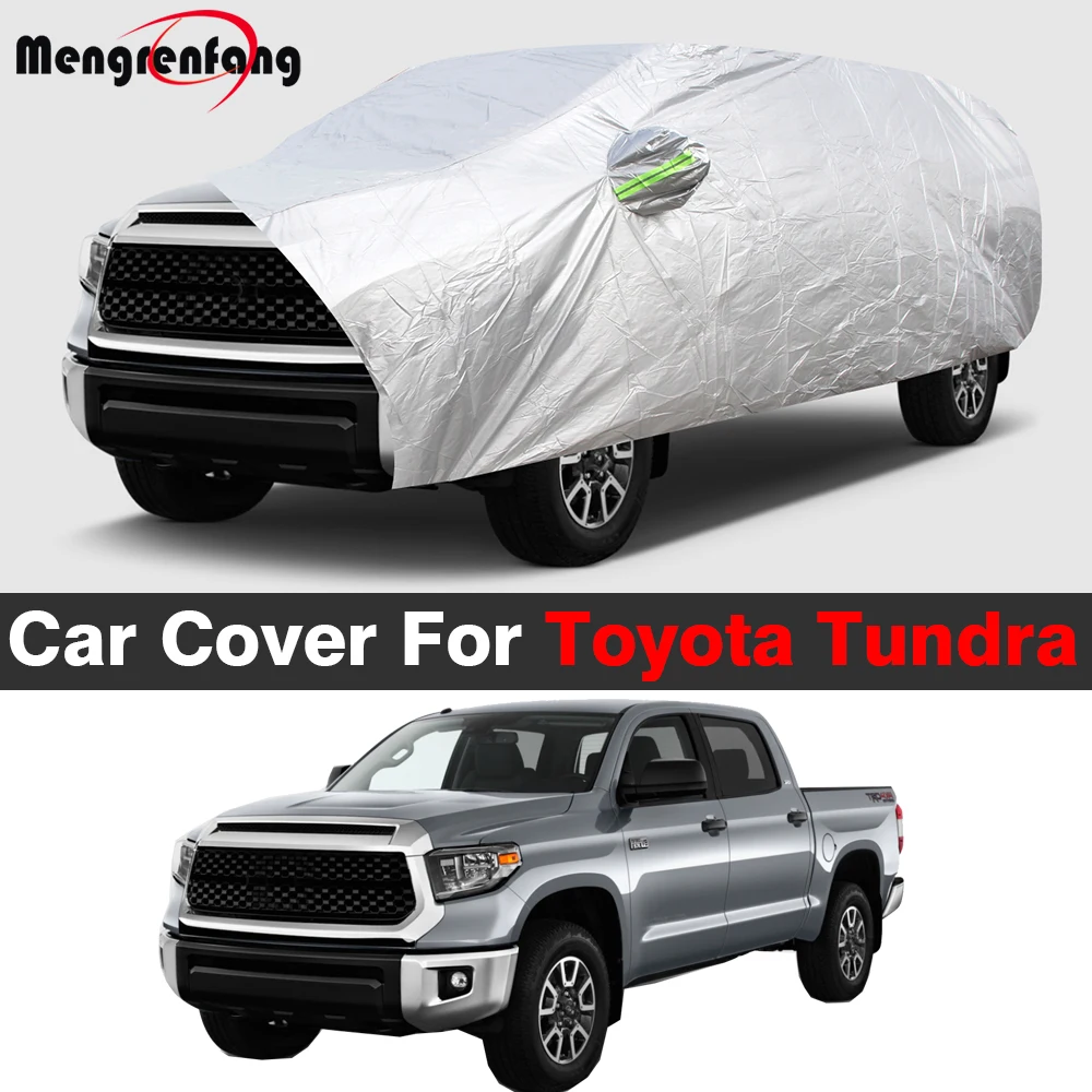 Full Car Cover Outdoor Anti UV Sun Rain Snow Ice Protection Truck Cover Windproof For Toyota Tundra 2000-2021