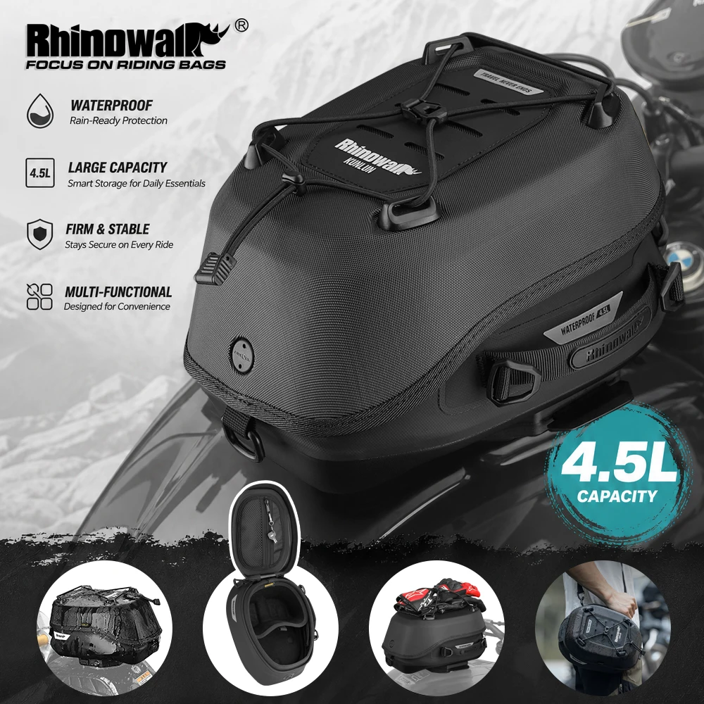 Rhinowalk Motorcycle Quick Release Magnetic Tank Bag 4.5L Waterproof  Fits BMW/Honda/Suzuki/KTM – Bag & Mounts Sold Separately