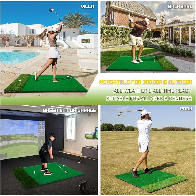 home.Pro Thickened Golf Mat Set - 5x4ft | Premium Indoor/Outdoor Training for Precision Golf Shots | Multiple Turf Options