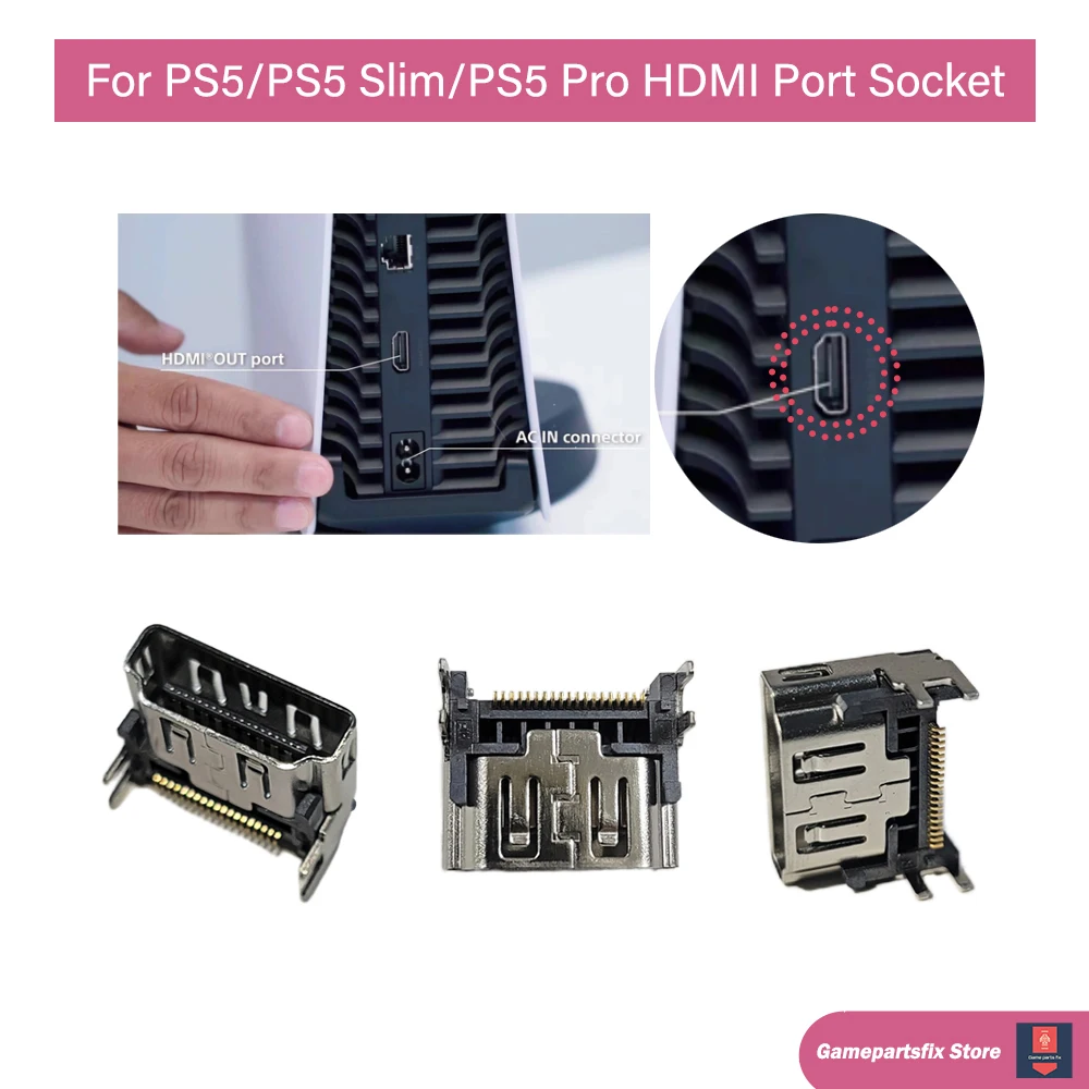 10/20/50pcs HDMI Port for Sony PS5/PS5 Slim/PS5 Pro HDMI Socket Port Interface Connector Replacement HDMI Interface Socket