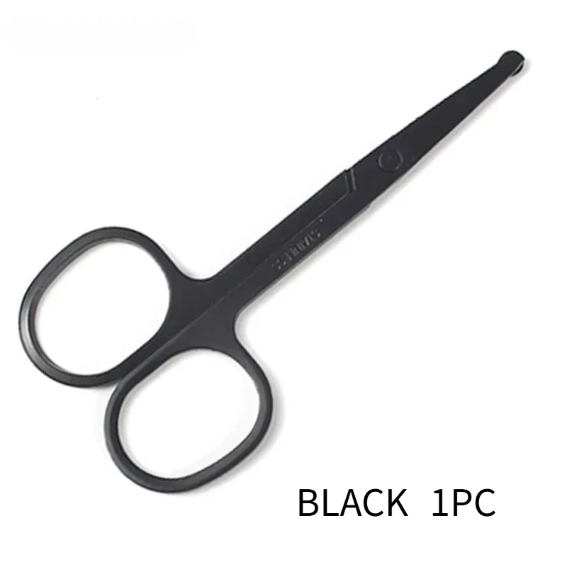 للجنسين الفولاذ المقاوم للصدأ مقص عر الأنف الأسود جولة رئيس تصميم آمن يستخدم لا تؤذي التشذيب أداة العناية الشخصية