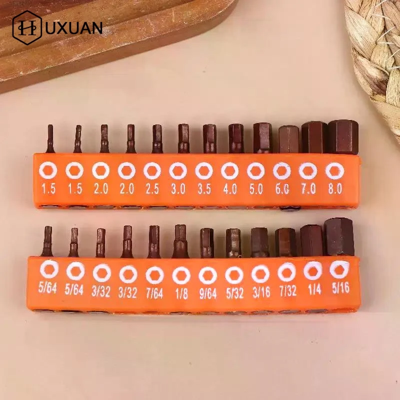 

【NEW】12/24 Pieces Hexagonal Screwdriver Bit Set, 25mm Hex Shank, Magnetic Safety Screwdriver Bit With Storage Strip