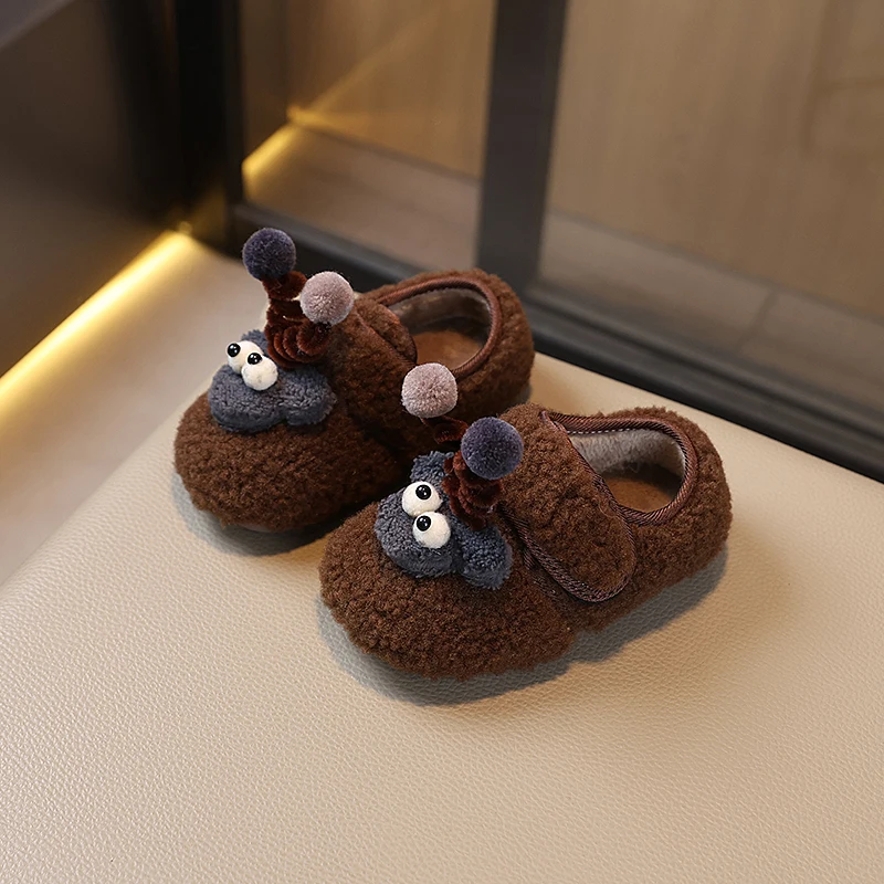 2025 جديد الشتاء الأطفال أفخم أحذية للفتيات الاسلوب المناسب لينة أسفل المضادة للانزلاق تنوعا أحذية قطنية الطفل عادية