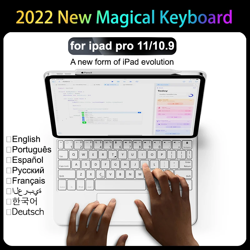 

Backlight Magic Keyboard for iPad Pro 11 iPad Air 5 Air 4 10.9 inch Cover with Bluetooth Keyboard folio