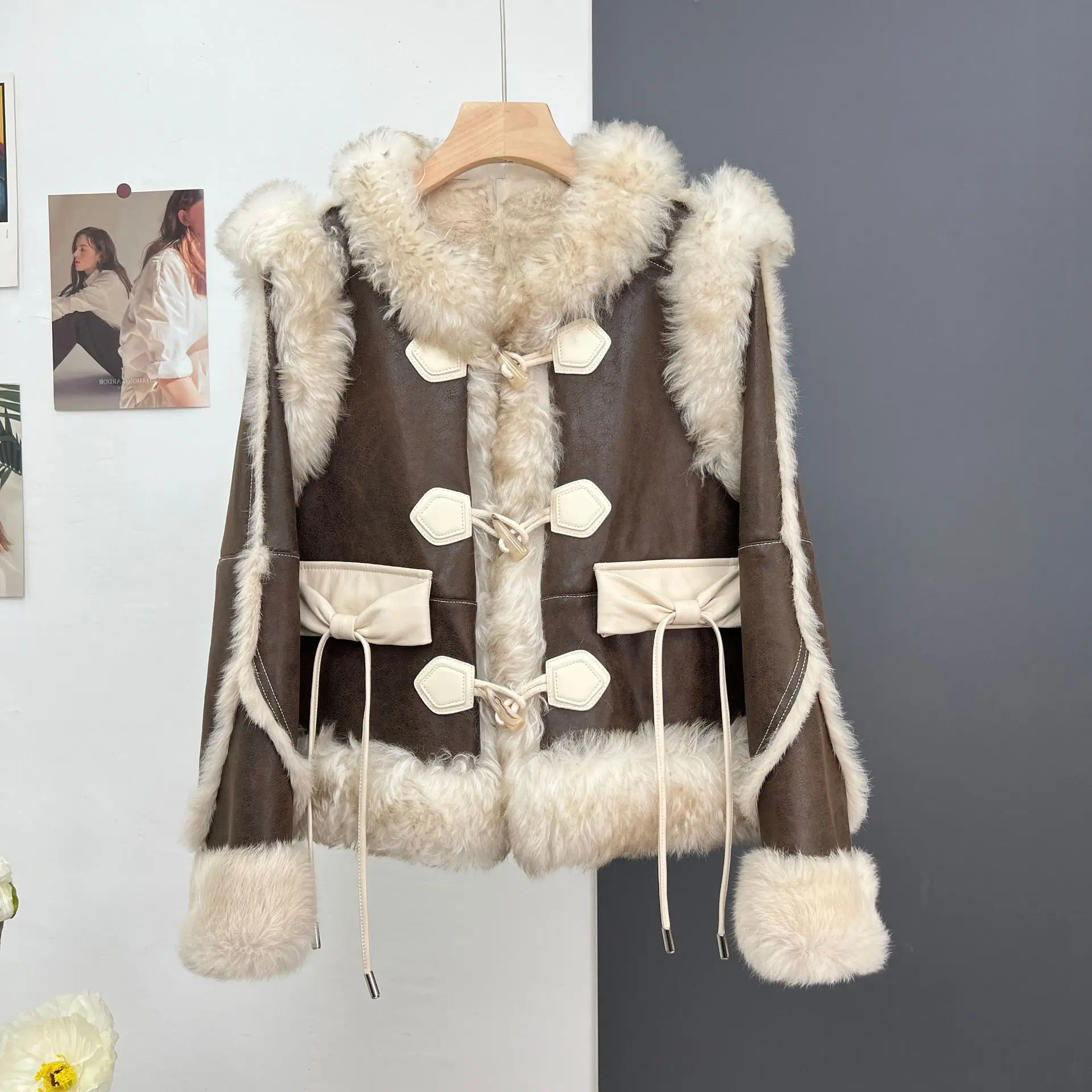 Winter Wear New Haining Fur Coat Suede Rabbit Fur and Fur Integrated Women's Short, Young, and Advanced 2023