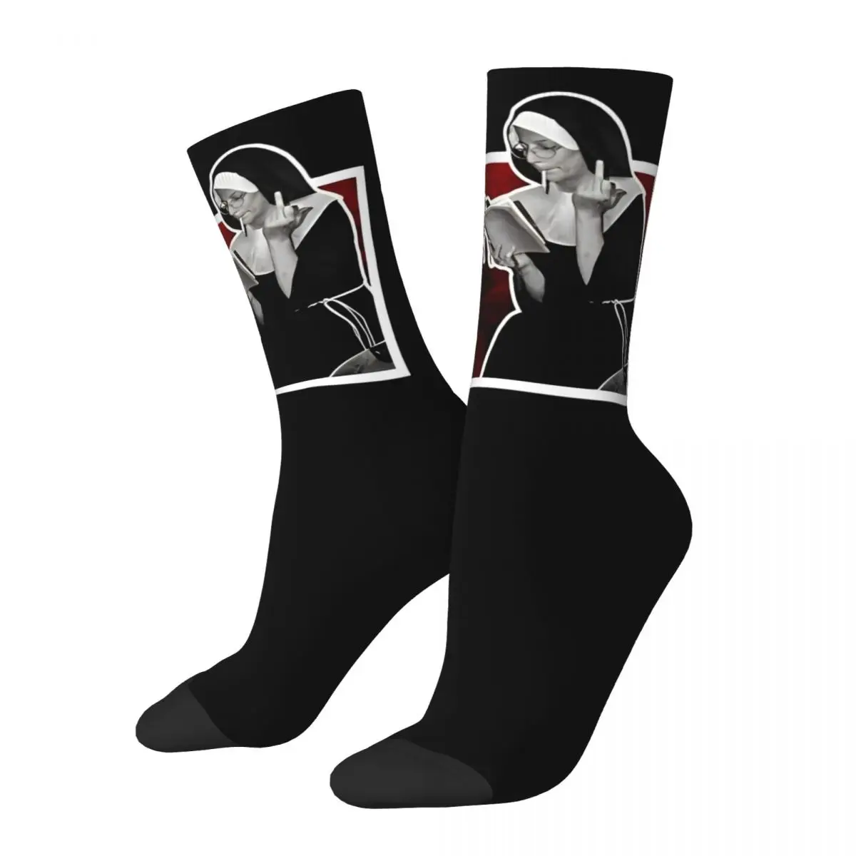 Satanic Bad Nun Socks Winter Stockings Vintage Couple Comfortable Socks Pattern Running Sports Non Skid Socks