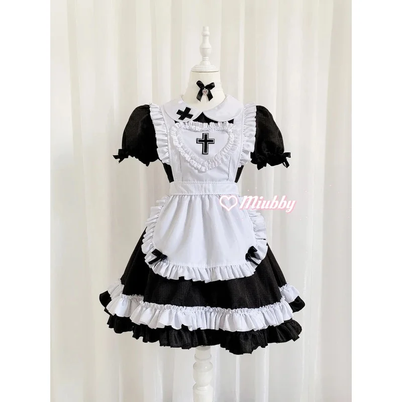 Robe de femme de chambre douce japonaise, jupe Lolita, capsule Halloween, bleu clair, rose, jolie fille