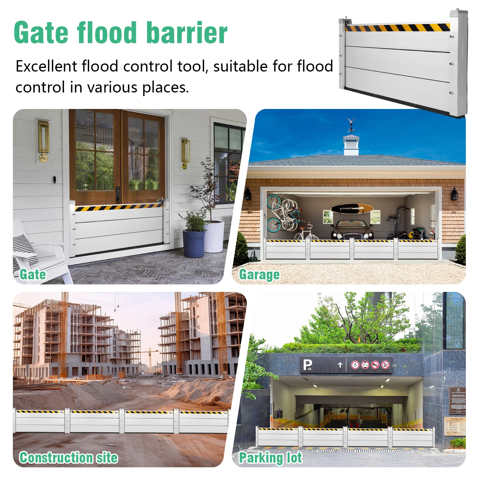 

Household Flood Panel Shield Reusable Aluminum Flooding Protection Barrier Stackable for Gates/Subways/Factories/Garages/Roads