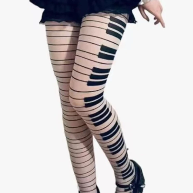 المرأة مثير جوارب البيانو الإناث أسود أبيض الفخذ العليا الجورب رقيقة جدا شفافة جوارب طويلة حجم الحرة