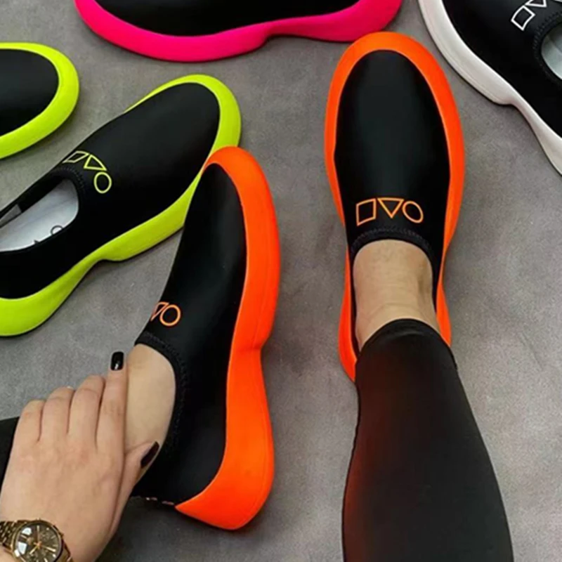 BKQU 2022 Summer Platform Sneakers Women Character Casual Shoes Plus Size Women Shoes 43 Shoes for Women Sneakers Slip-On