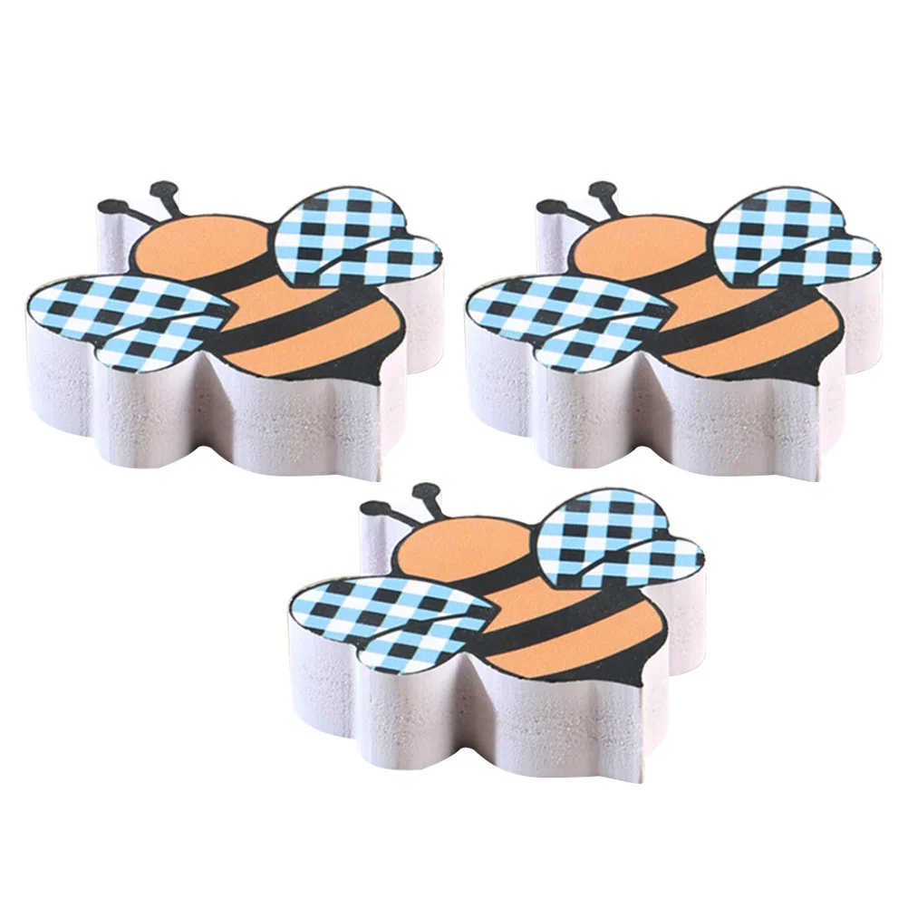 

3Pcs Bee Wood Decor Layered Tray Ornament Farm Theme Desktop Decoration Holiday Party Accent Tiered Tray Bee Decor