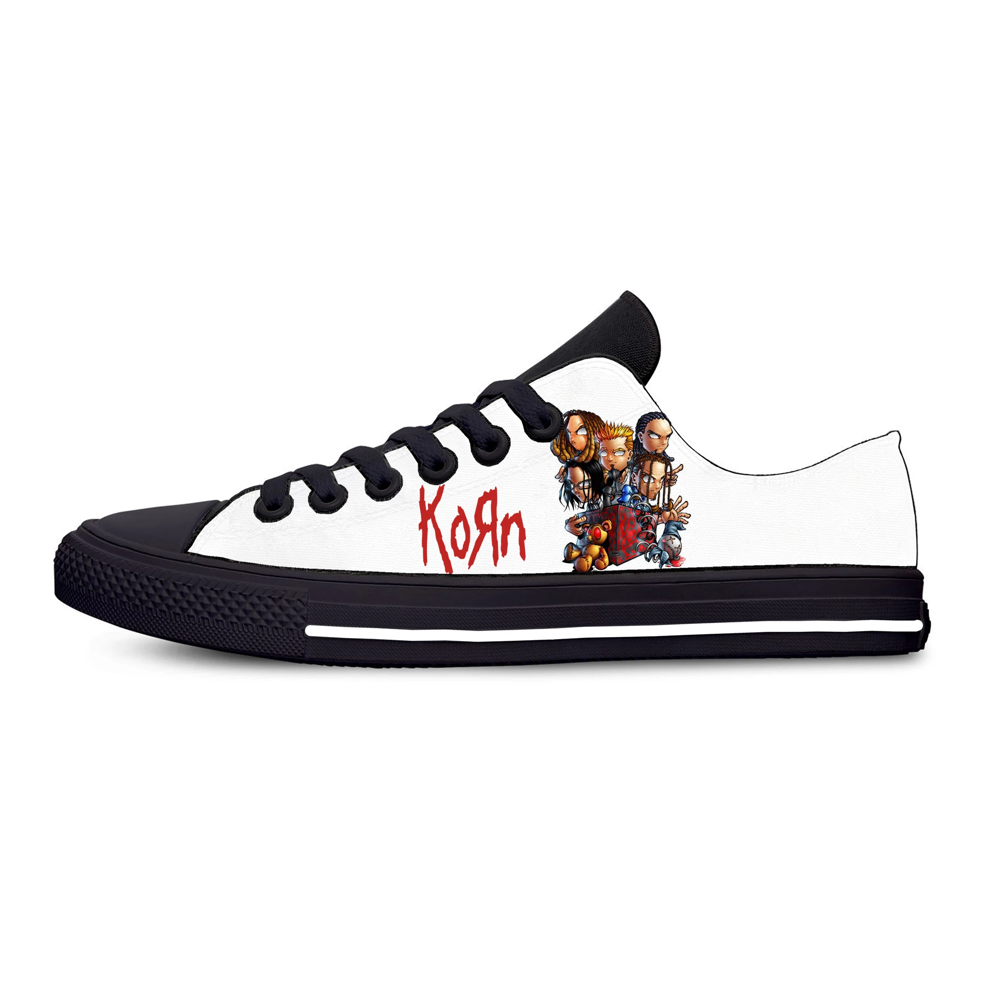 Korn Rock Band Low Top Sneakers Mens Womens Teenager Casual Shoes Running Shoes 3D Printed Breathable Lightweight shoe