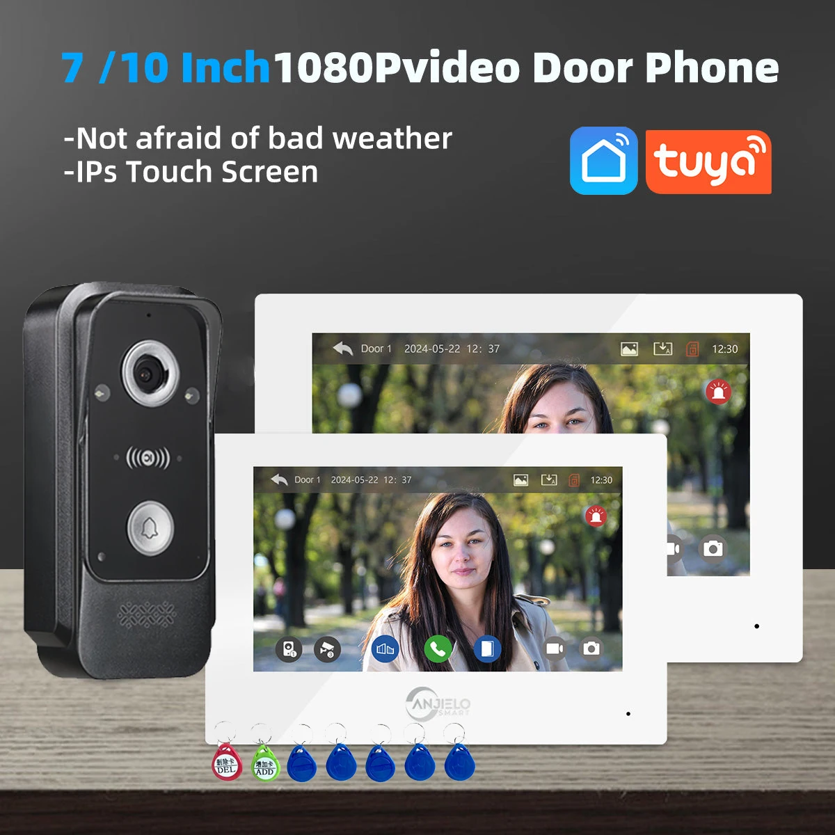 Tuya 7/10 Smart Home Video Door Entry Intercom System Wireless Video Door Phone WIFI 1080P Doorbell Camera RFID Card Wifi Video