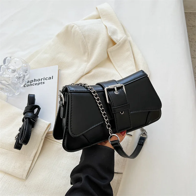 

2025 Early Fall Chain Underarm Bag Textured Shoulder Purse for Women, Minimalist Crossbody Tote, Casual Fashion Sling Bag​