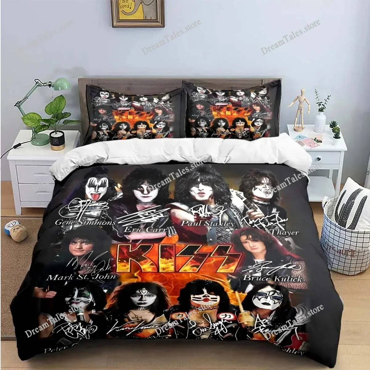 

Fashion K-Kiss Band Retro Print Bedding Sets Exquisite Bed Supplies Set Duvet Cover Bed Comforter Set Bedding Set Luxury Gift741