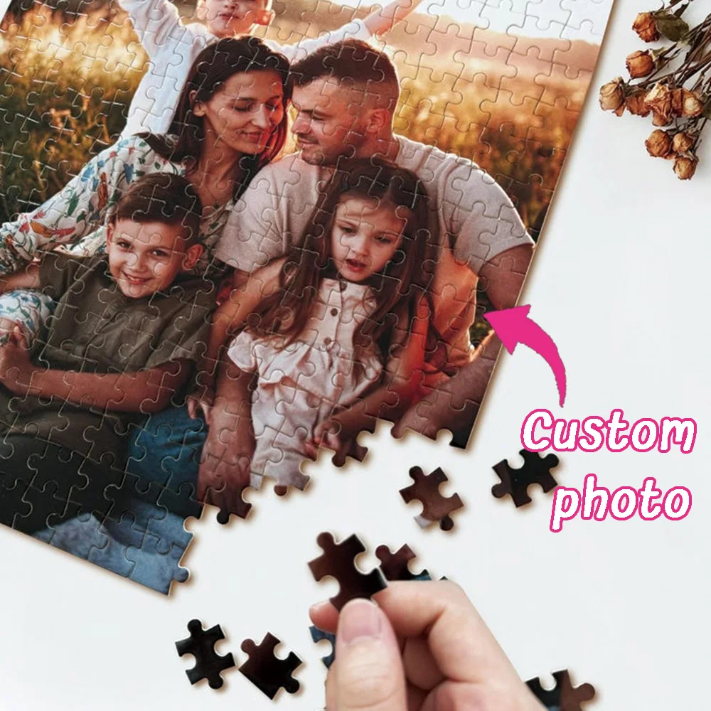 35/150/300/500/1000pcs nice family Custom Photo Personalised Decompression Puzzles Jigsaw puzzle Mosaic Birthday Gift