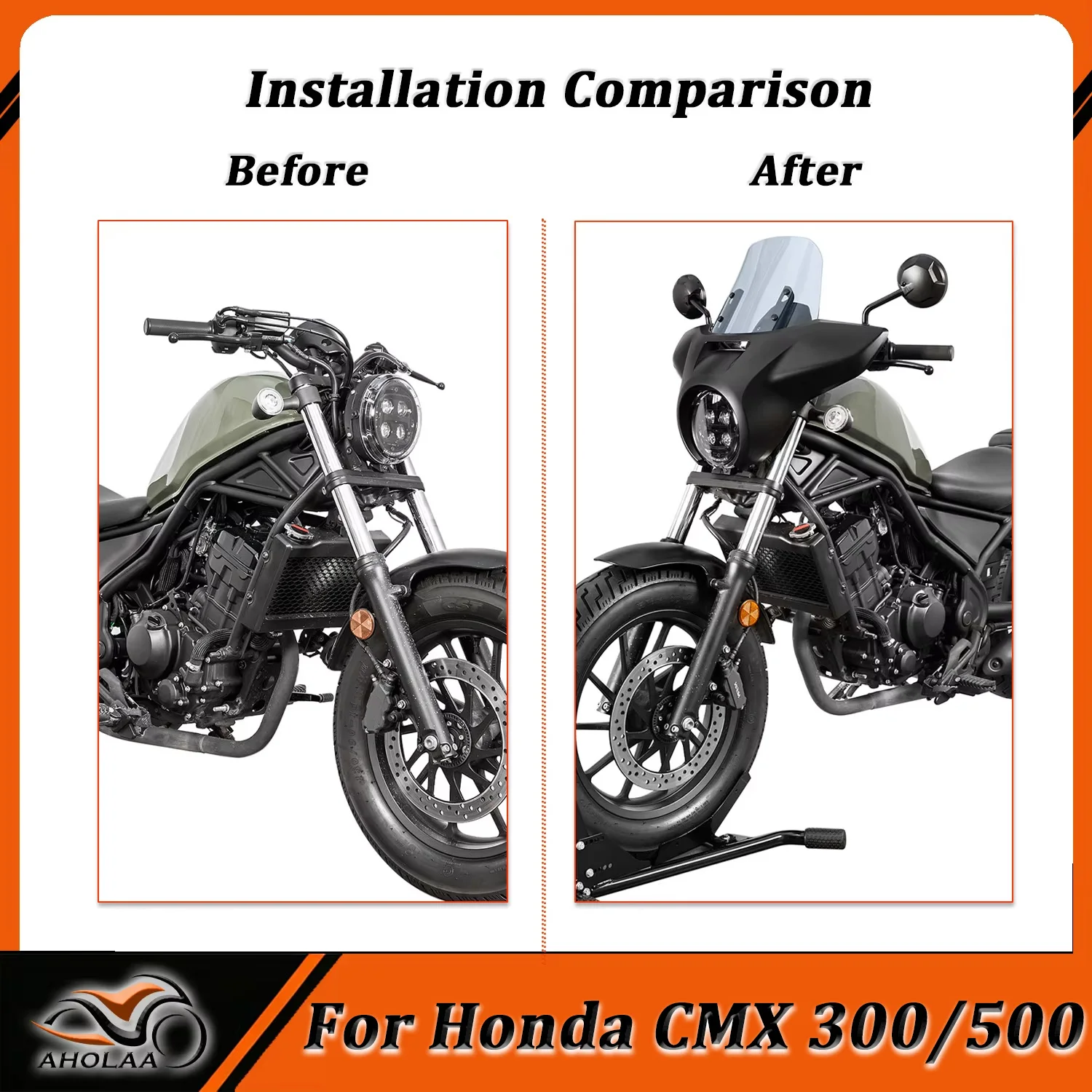 For Honda CM CMX 300 500 2021-2026 Front Headlight Cover Windscreen Windshield Headlamp Fairing Accessories