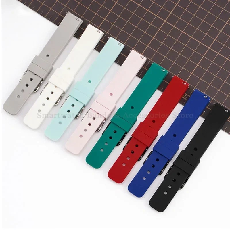 Silicone Watch Band 10mm 12mm 14mm 15mm 16mm 18mm 20mm 21mm 22mm 24mm Quick Release Watch Strap for Men Women Universal Bracelet