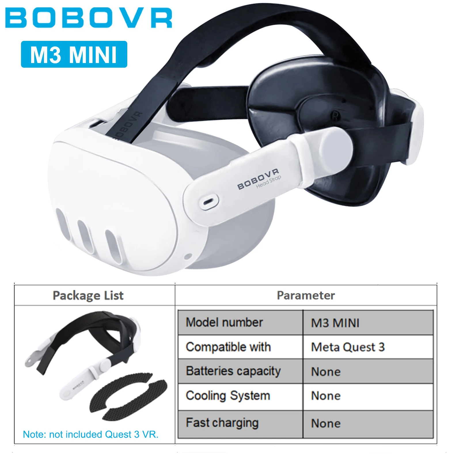 BOBOVR Head Strap For Meta Quest 3S VR S3 Pro Super Strap M3 Max