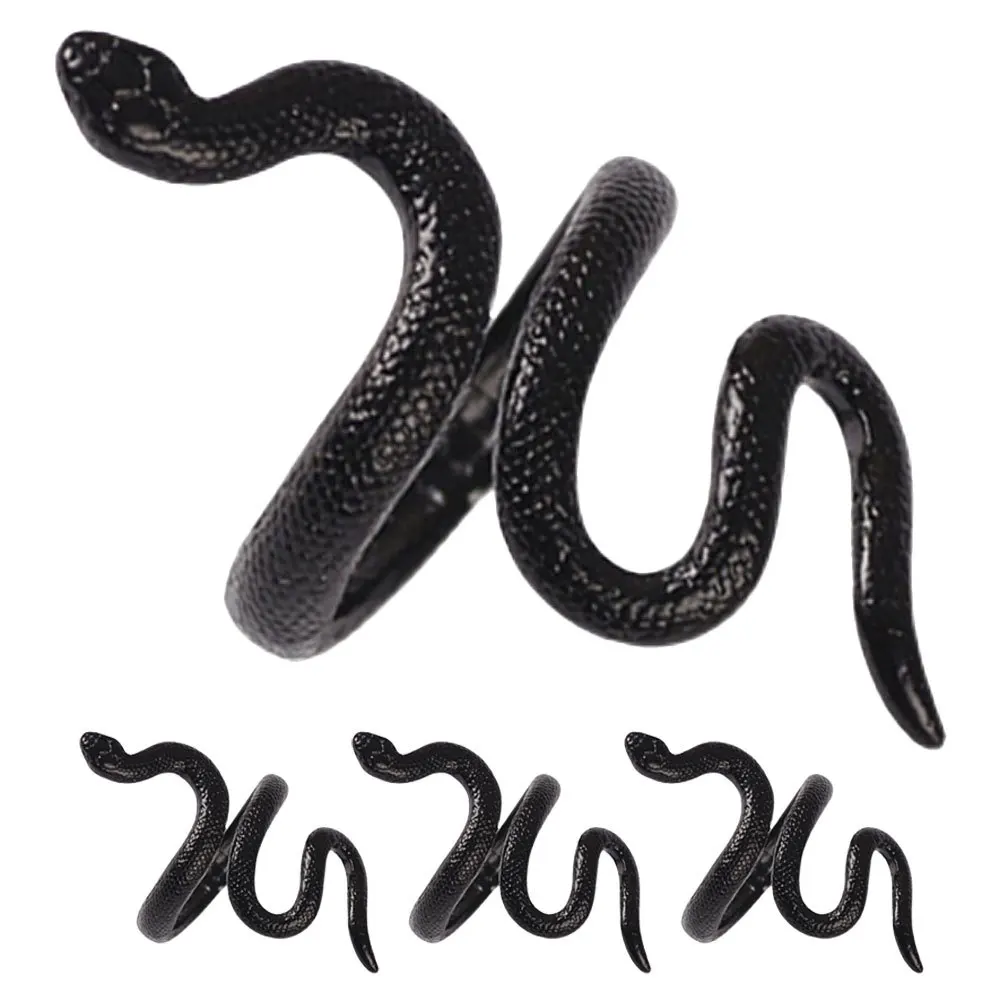 

4Pcs Snake Ring Adjustable Vintage Punk Gothic Ring Costume Party Jewelry for Men Women Halloween Finger Jewelry