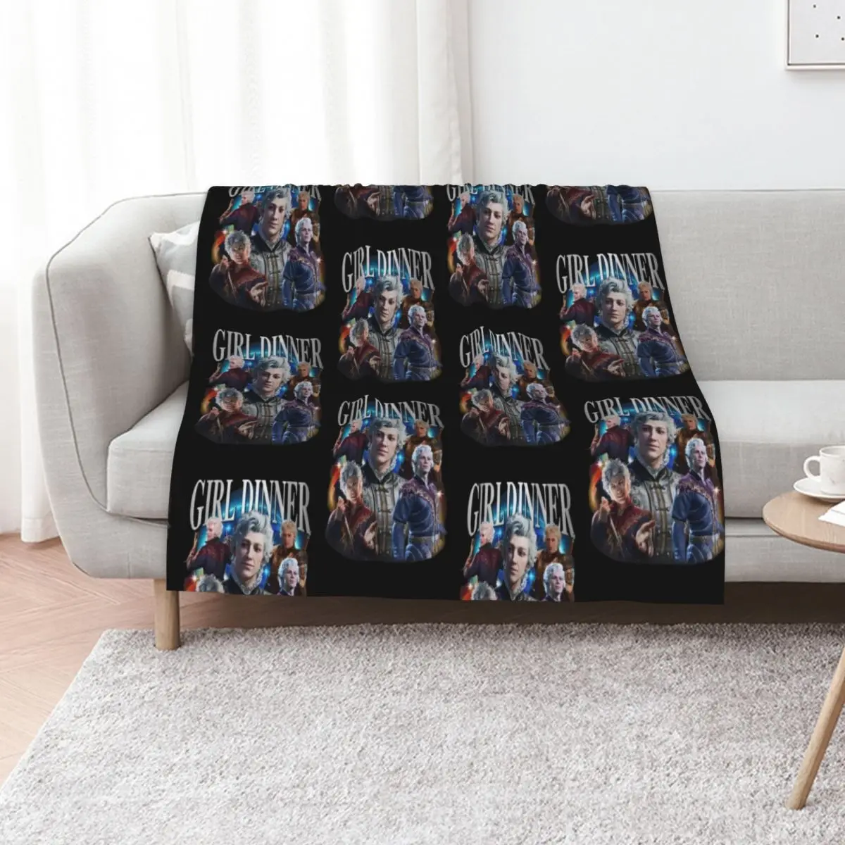 

Vintage Retro Astarion Girl Dinner Throw Blanket Sofas Soft warm for winter Cute Plaid Blankets
