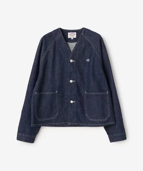 

Retro Japanese Sle ort Denim Jaet Women's V-ne Casual Top Small Size Button Closure Long Sve Pure Color Spring