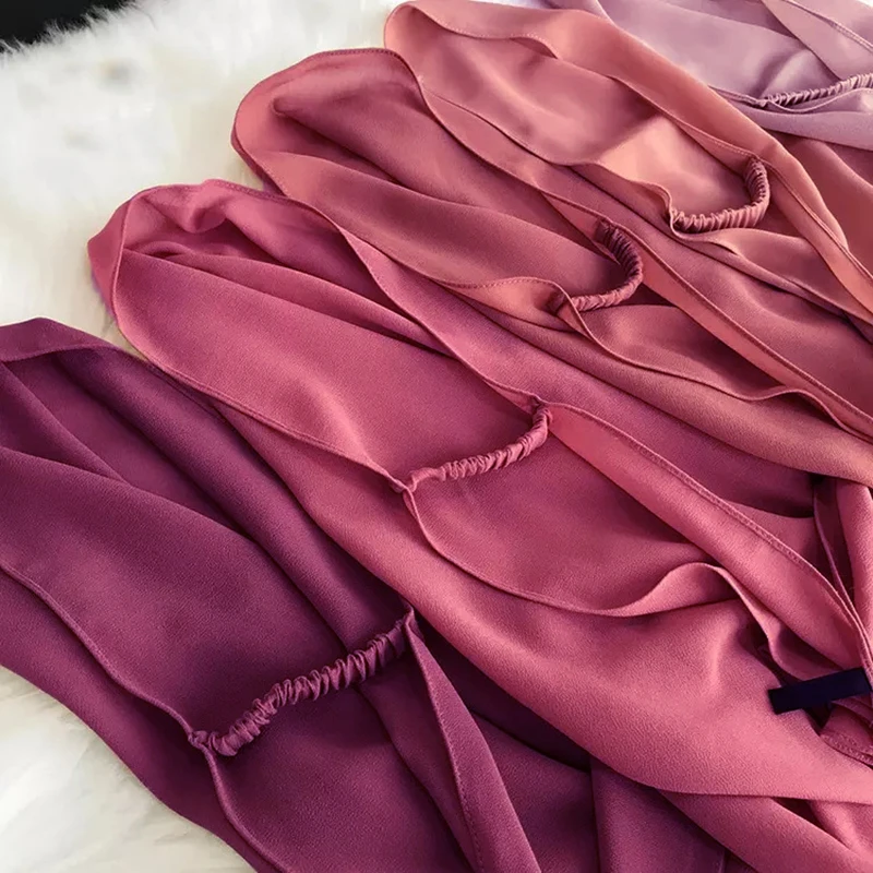 Hijab in Chiffon pesante Premium di alta qualità da donna pronto da indossare sciarpa Hijab istantanea scialle lungo Hijab