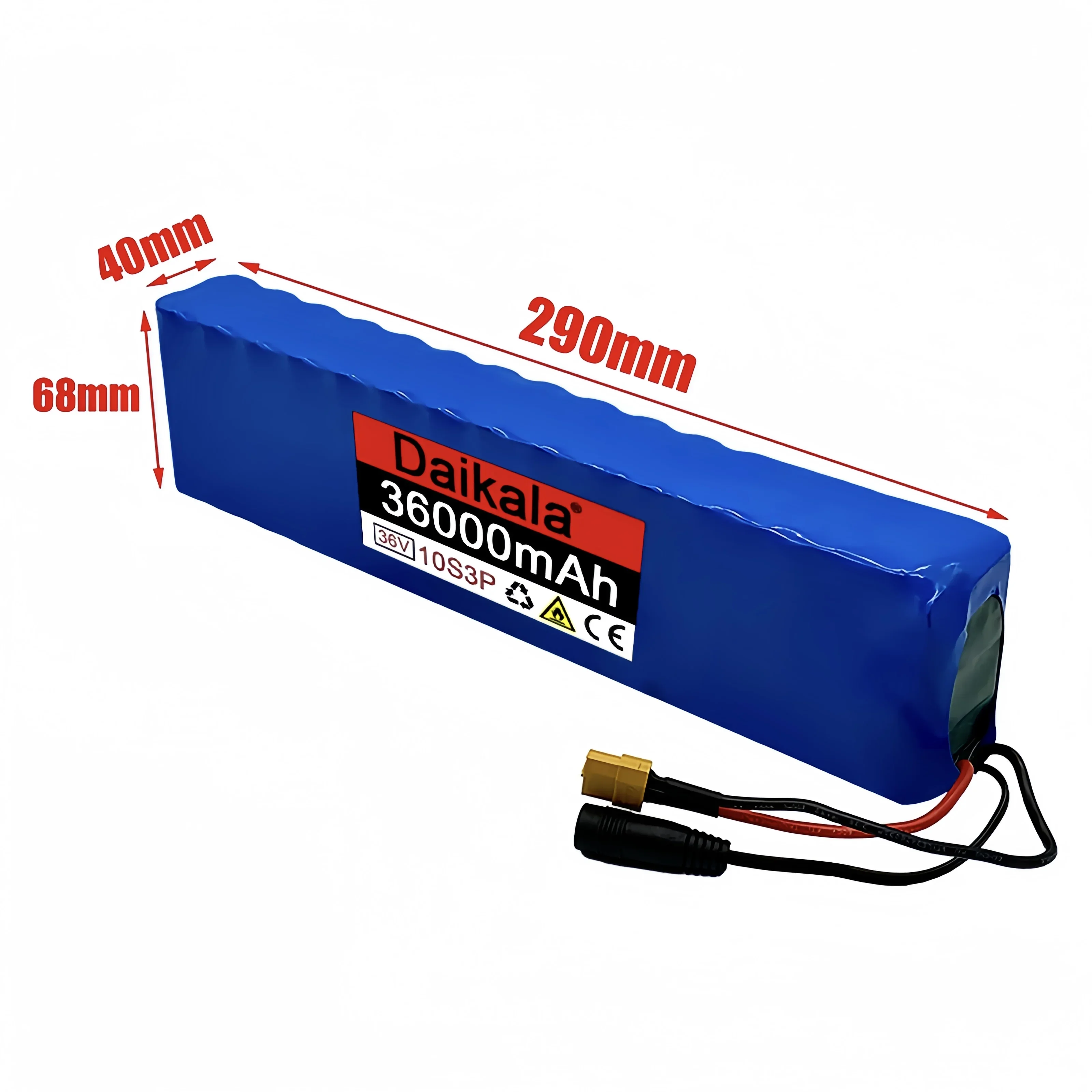 10S3P 36V 36000mAh 18650 Rechargeable Lithium Battery Pack，For Power Modified Bicycle Scooter Electric Vehicle with BMS+charger