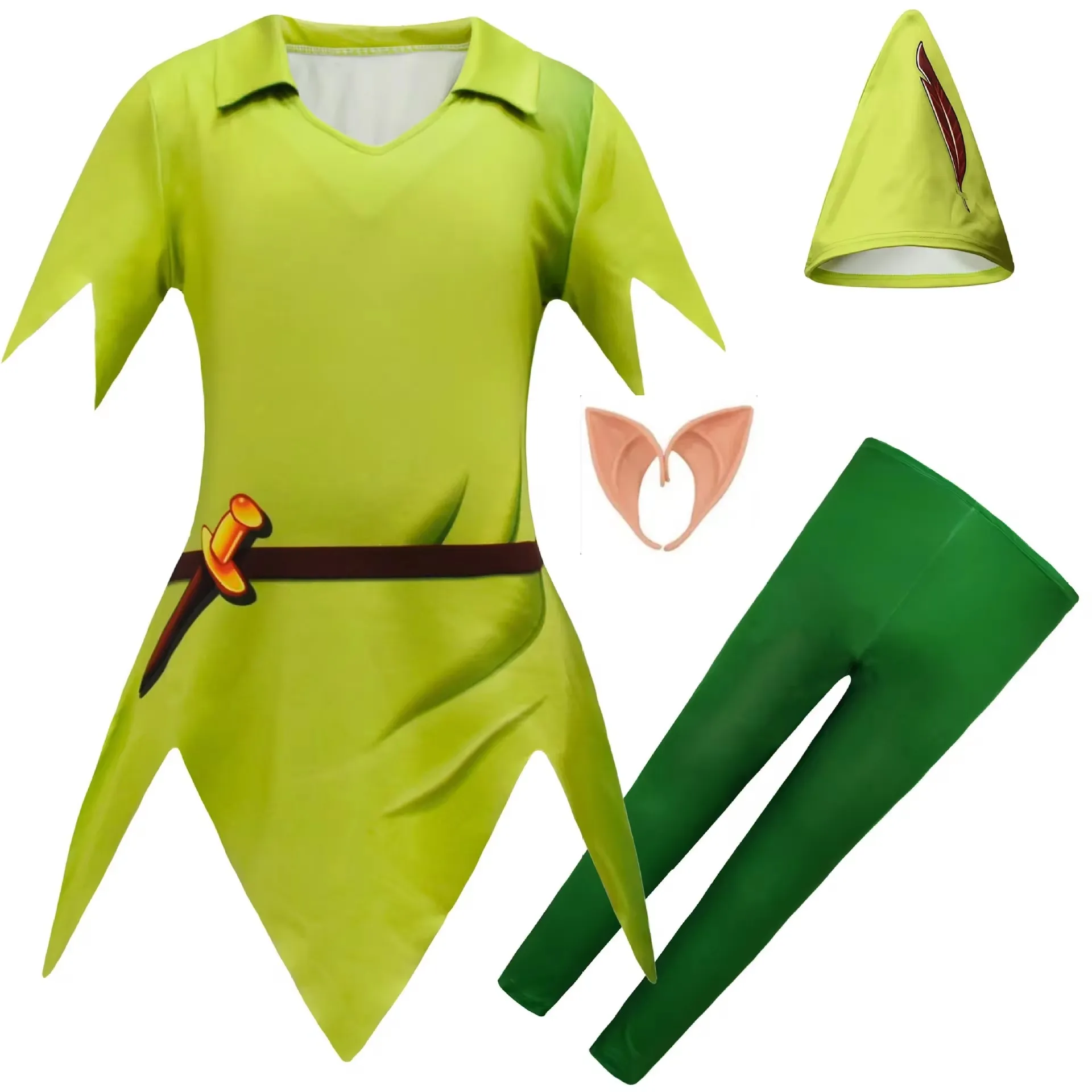 Anime Peter Pan Cosplay Costumes Les nouvelles aventures de Peter Pan Cosplay Men Adults Kids Halloween Party Performance